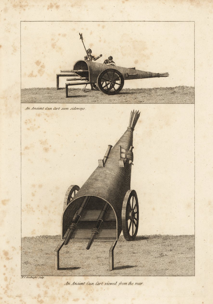 An Ancient Gun Cart Used at the Siege of Boulogne 1544 by Unbekannt