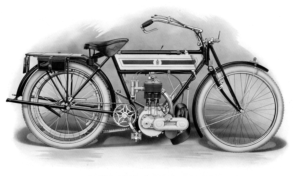 An Early Triumph Motorcycle by Unbekannt