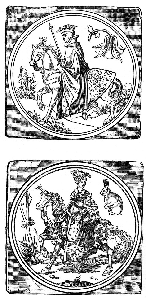 Ancient Playing Cards: King and Queen by Unbekannt
