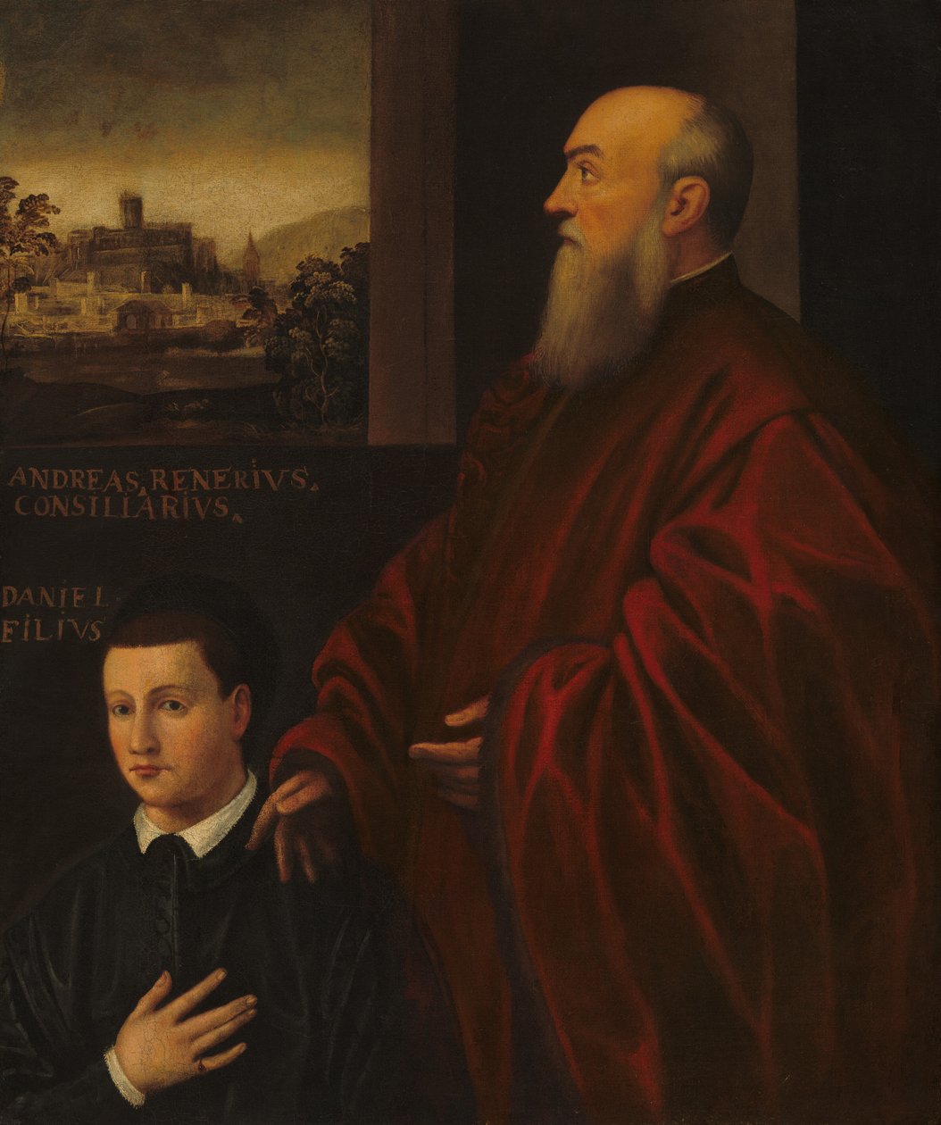 Andrea Renier and His Son Daniele, c. 1560-1566 by Unbekannt
