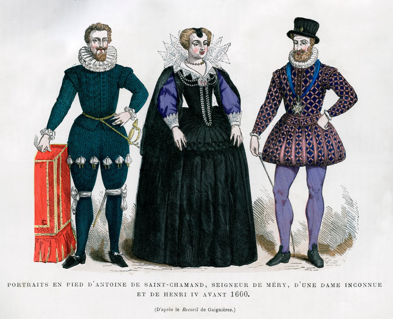 Antoine de Saint-Chamand, Seigneur de Mery, Unknown Lady and Henry IV of France by Unbekannt