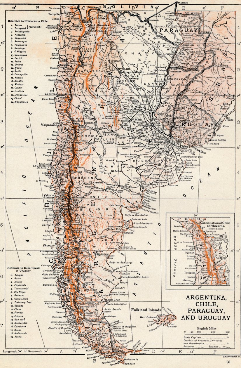 Argentina, Chile, Paraguay and Uruguay by Unbekannt