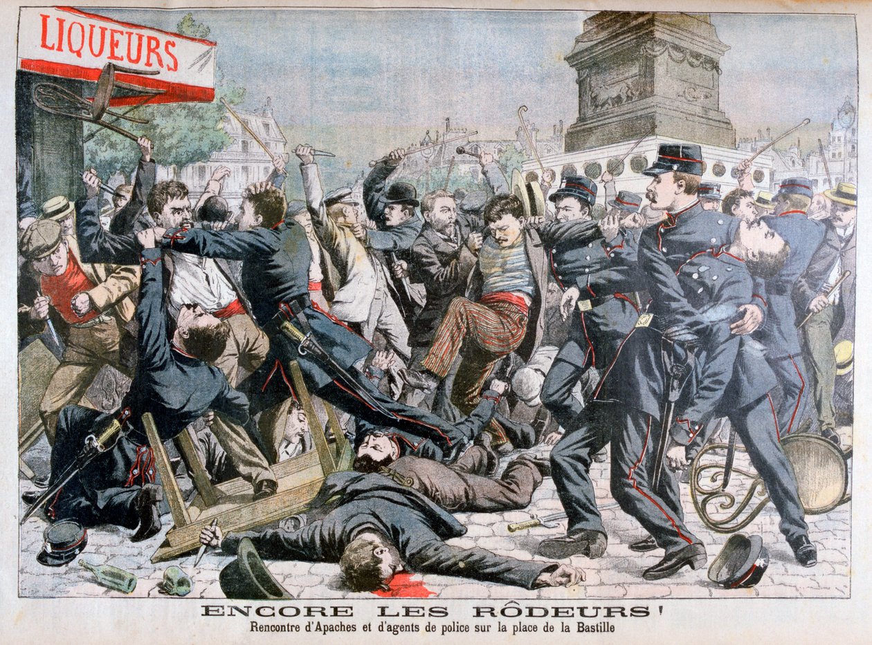 Armed Criminals Fighting with the Police, Place de la Bastille, Paris by Unbekannt