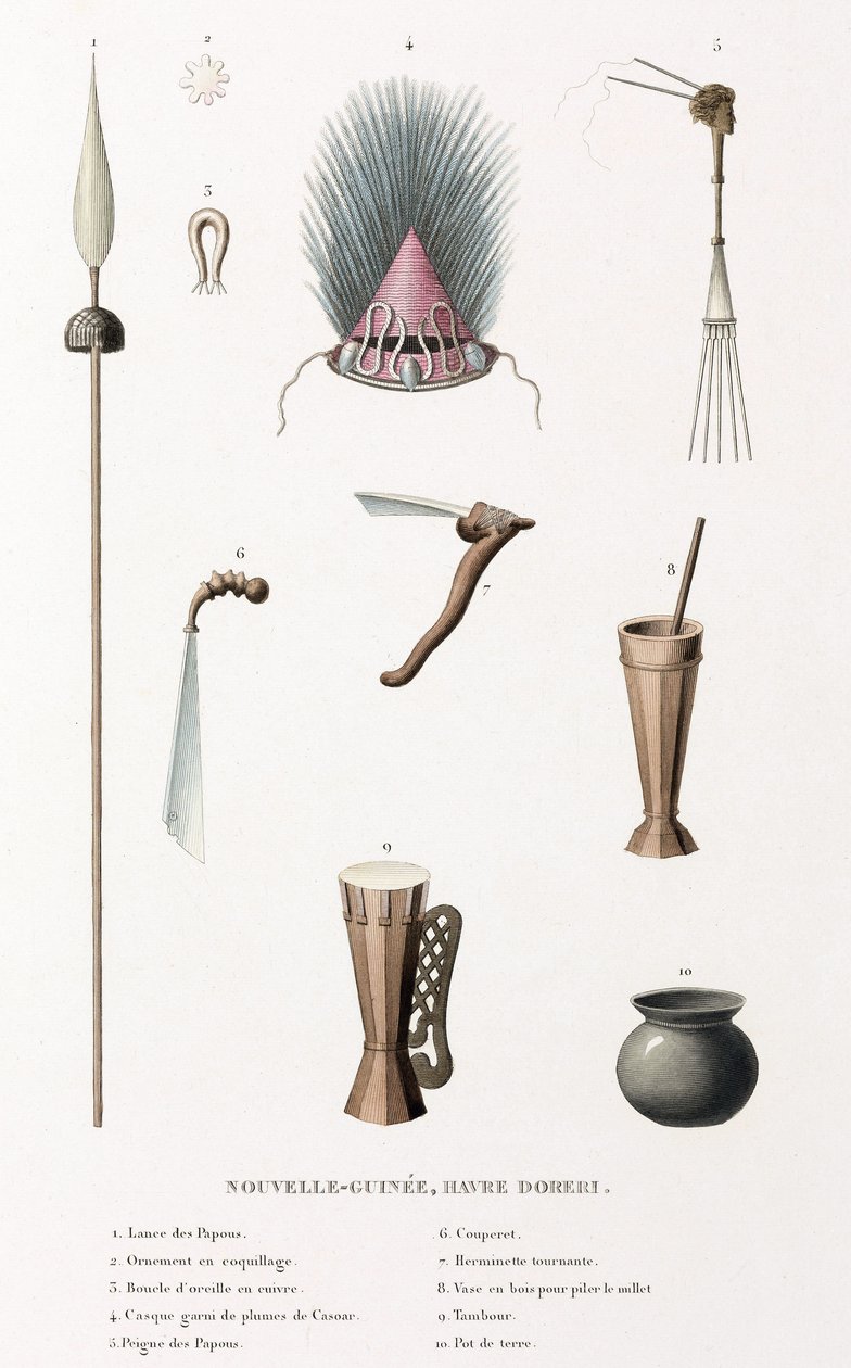 Artifacts from the haven of Doreri, New Guinea by Unbekannt