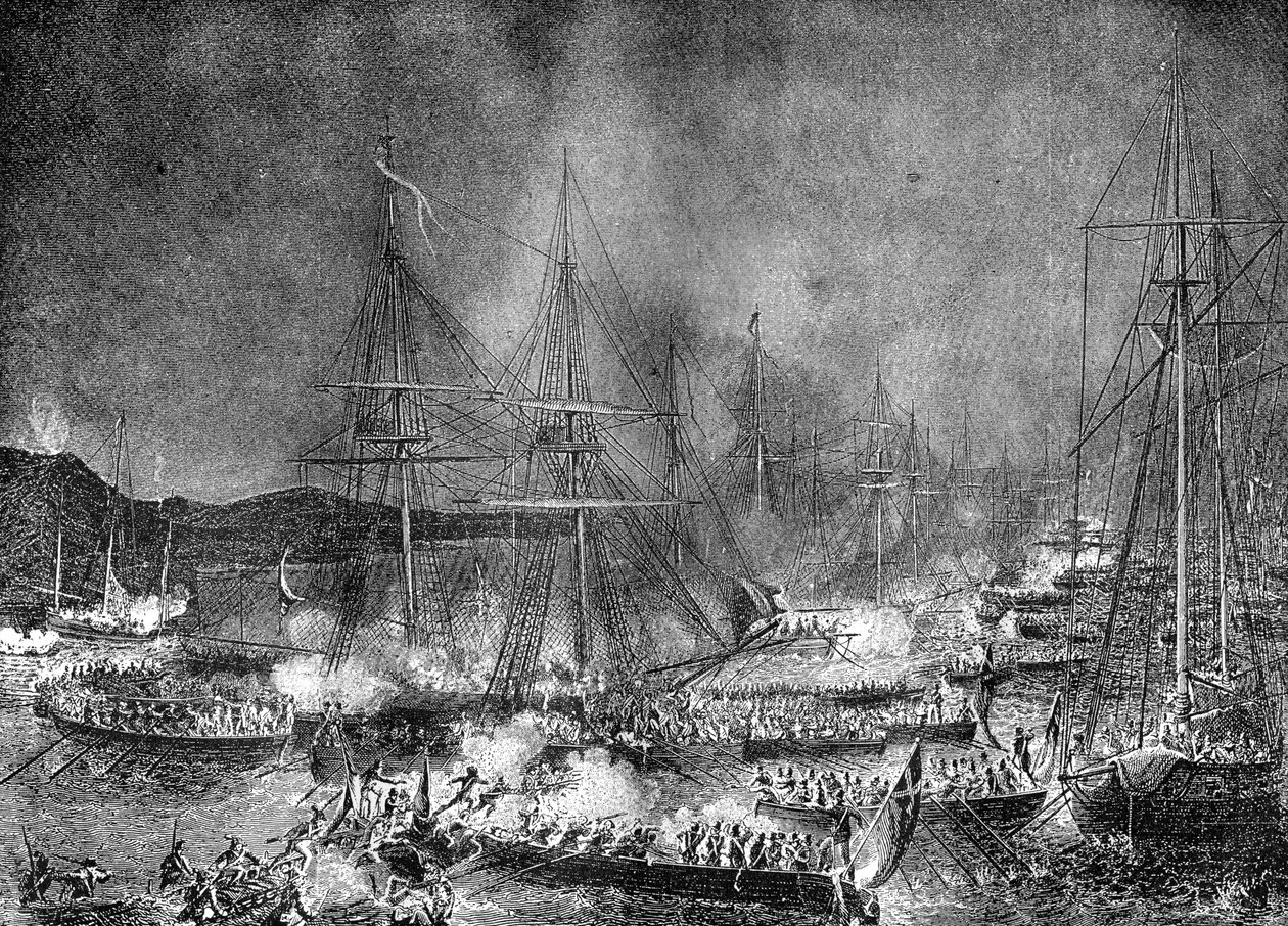 Attack on the French Invasion Flotilla at Boulogne, France, 15-16 August 1801 by Unbekannt