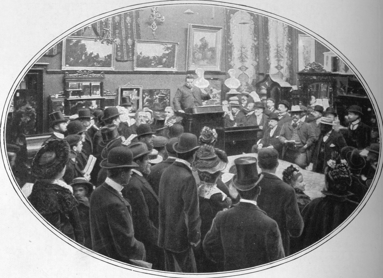 Auction in Progress at Phillips Auctioneers, London by Unbekannt