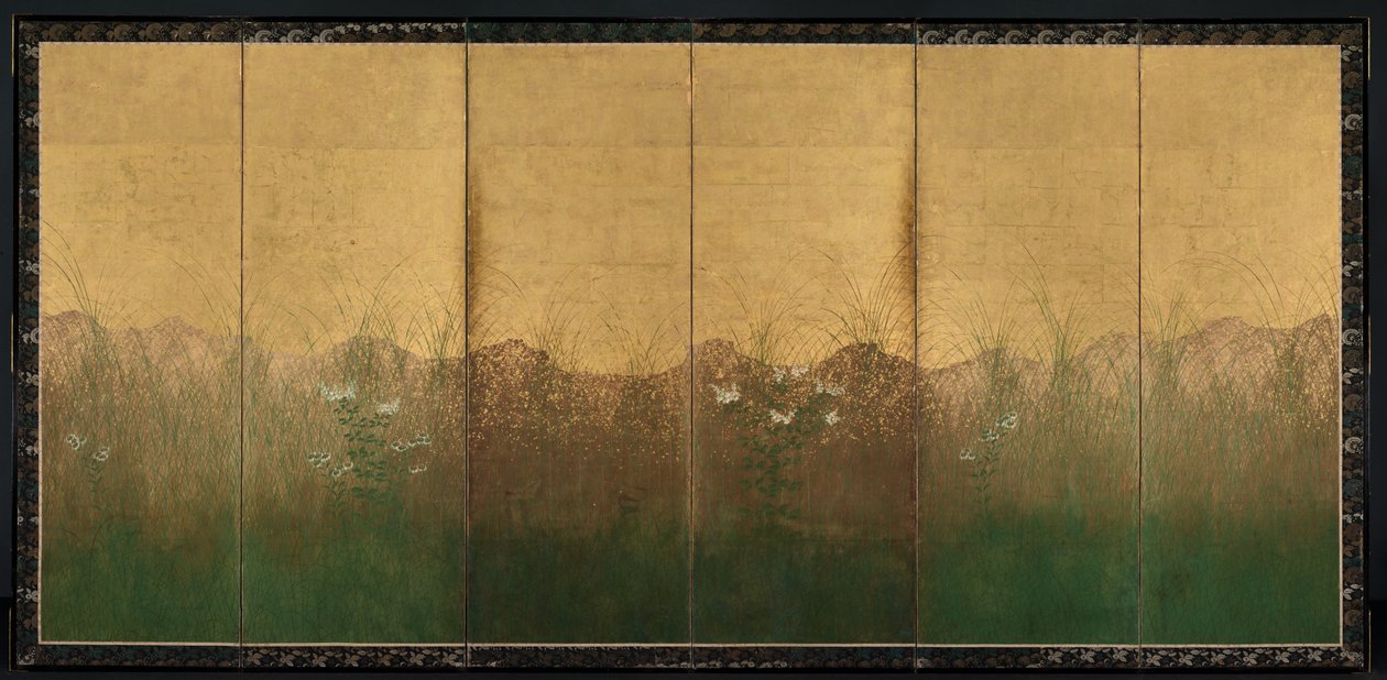 Autumn Evening with Full Moon on Musashino Plain by Unbekannt