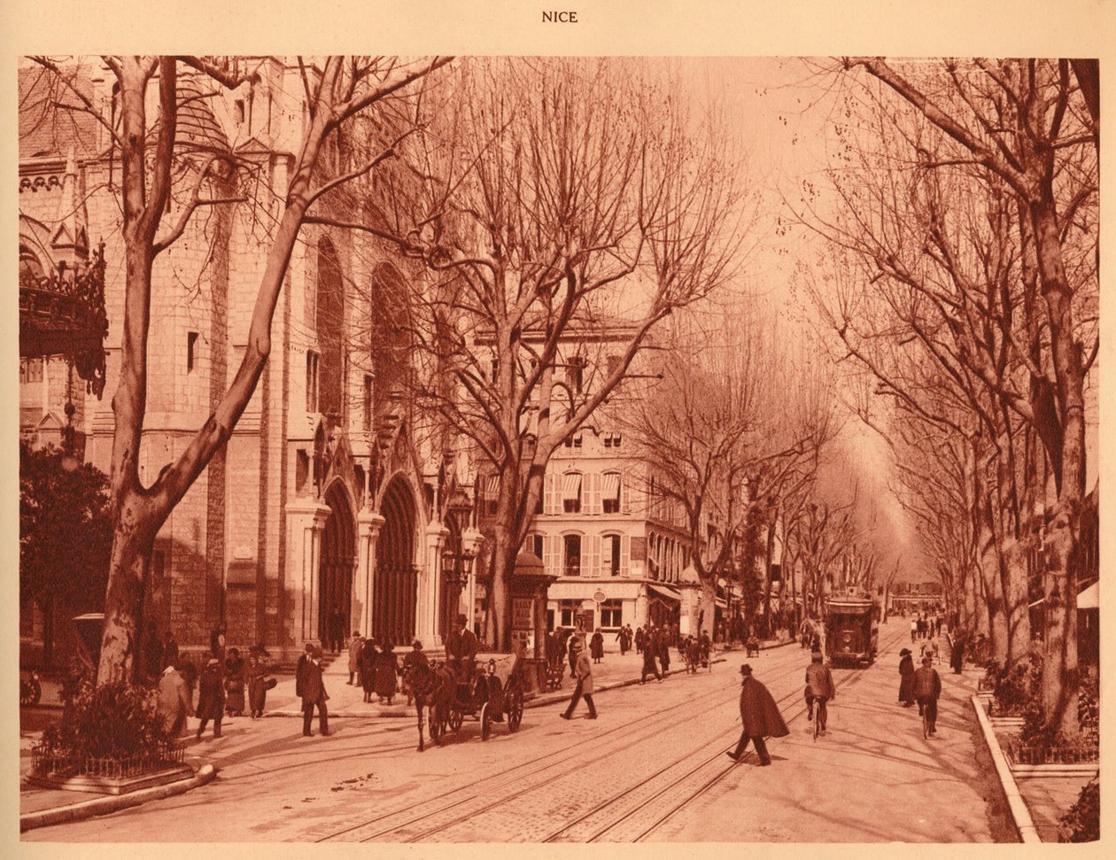 Avenue de la Victoire and Notre-Dame Church, Nice, 1930 by Unbekannt