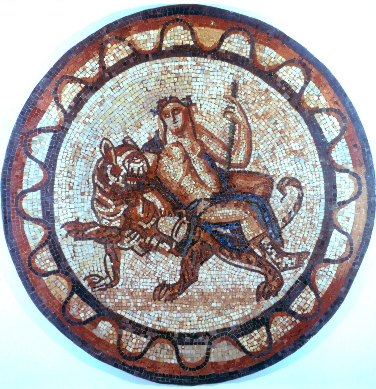 Bacchus, Ancient Roman God of Wine, Riding on a Tiger, Roman Mosaic, 1st or 2nd Century by Unbekannt