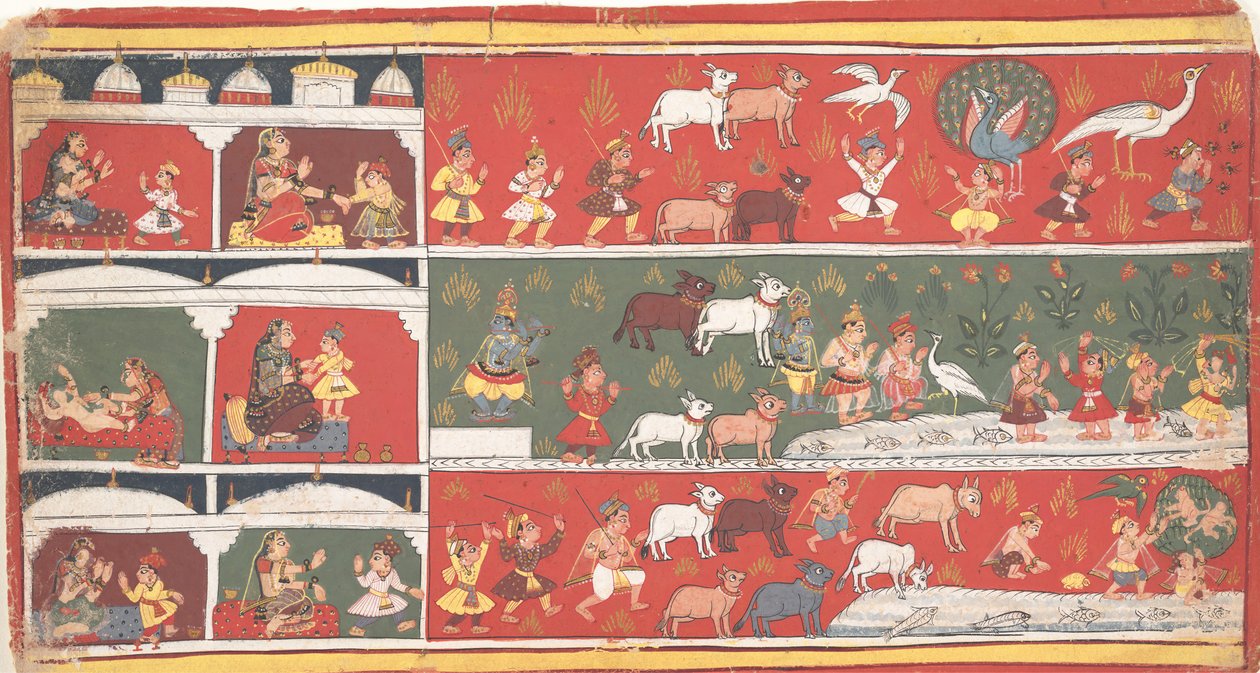 Bakasura, the Crane Demon, Arrives in Brindavan, ca. 1700 by Unbekannt