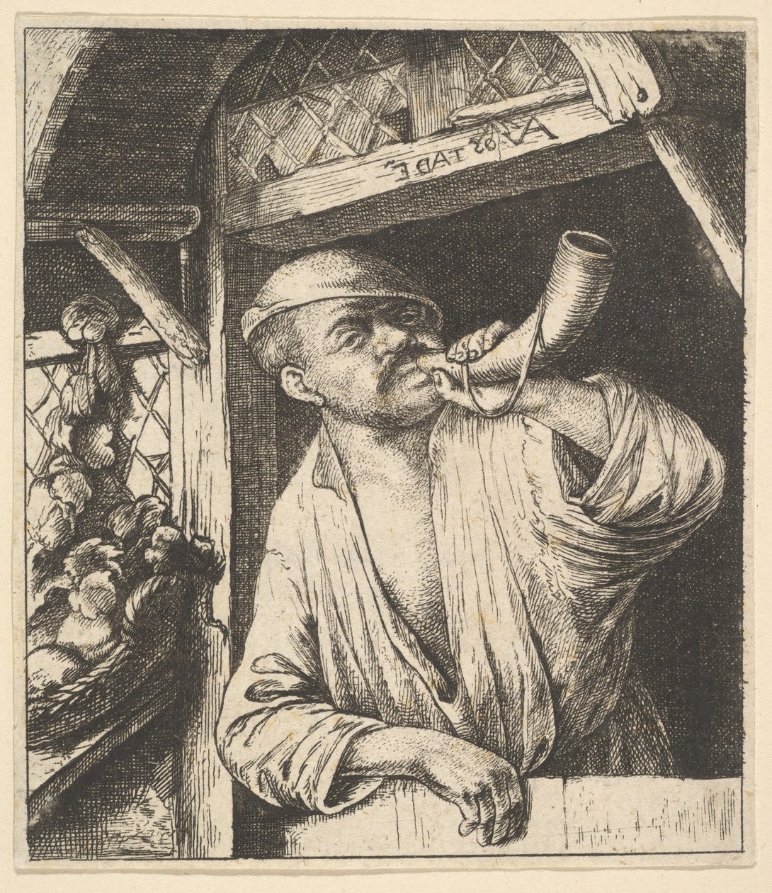 Baker Blowing Horn, 1610-85 by Unbekannt
