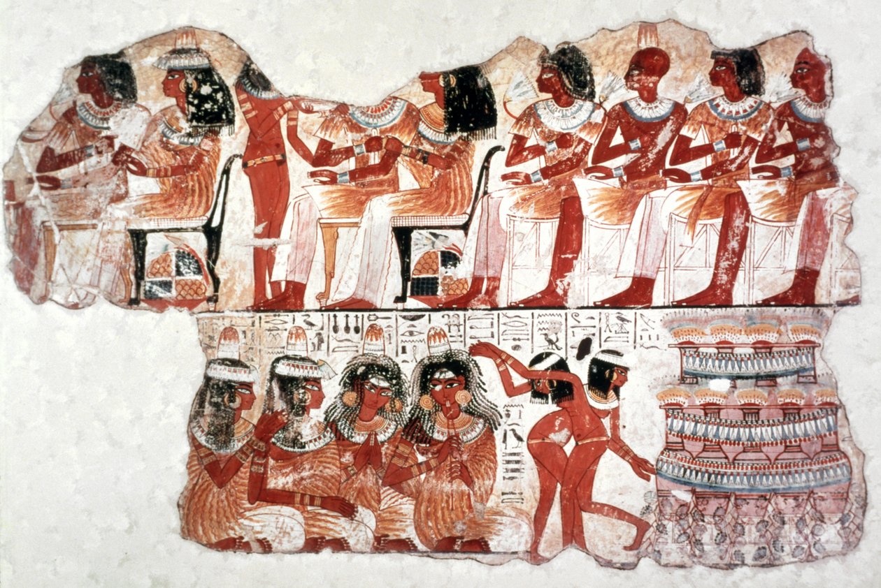 Banquet Scene, Wall Painting, Tomb of Nebamun, Thebes, 18th Dynasty by Unbekannt