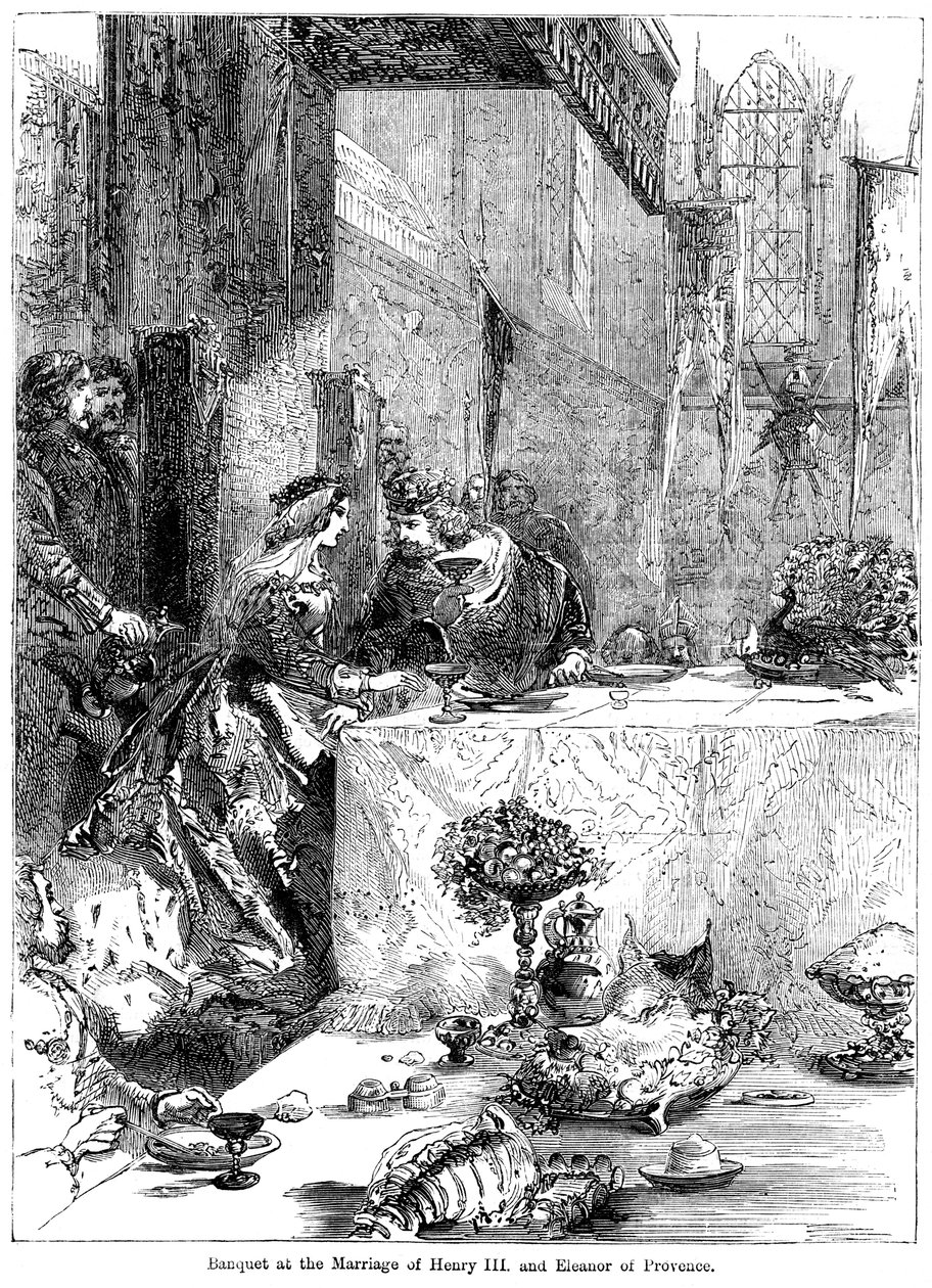 Banquet at the marriage of King Henry III 1207-1272 and Eleanor of Provence c. 1223-1291, 1236 by Unbekannt