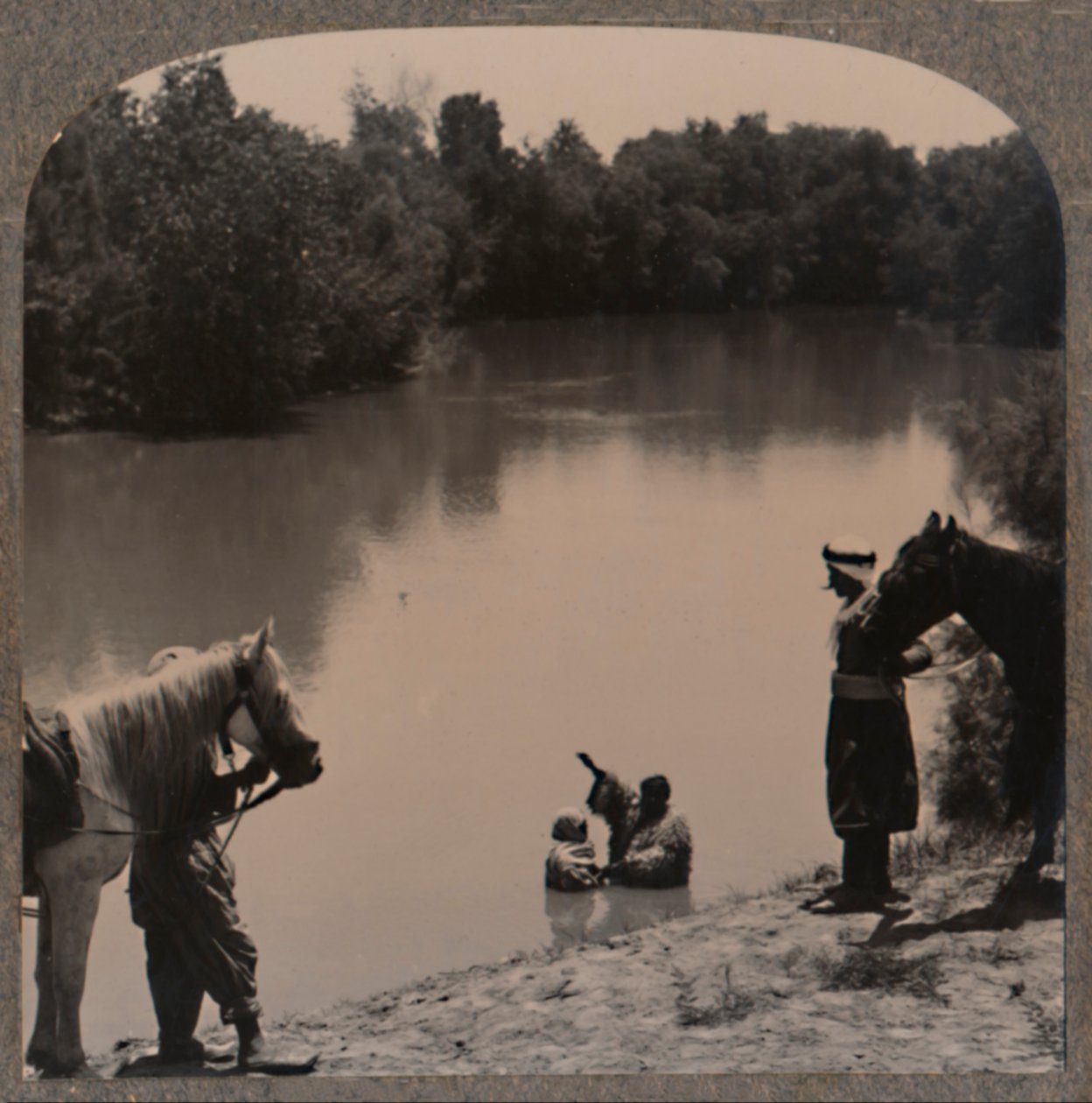 Baptising in the Jordan, c1900 by Unbekannt