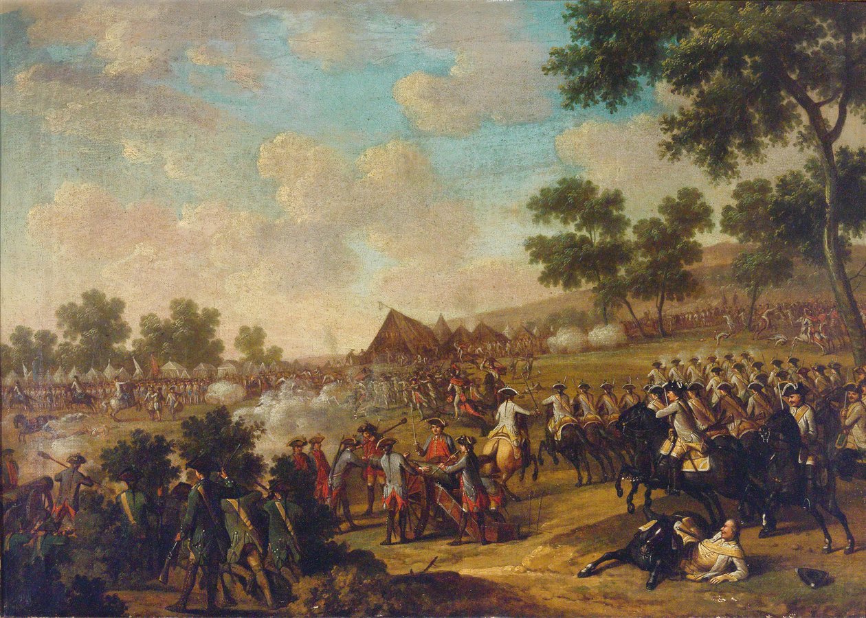 Battle Scene from the Seven Years War by Unbekannt