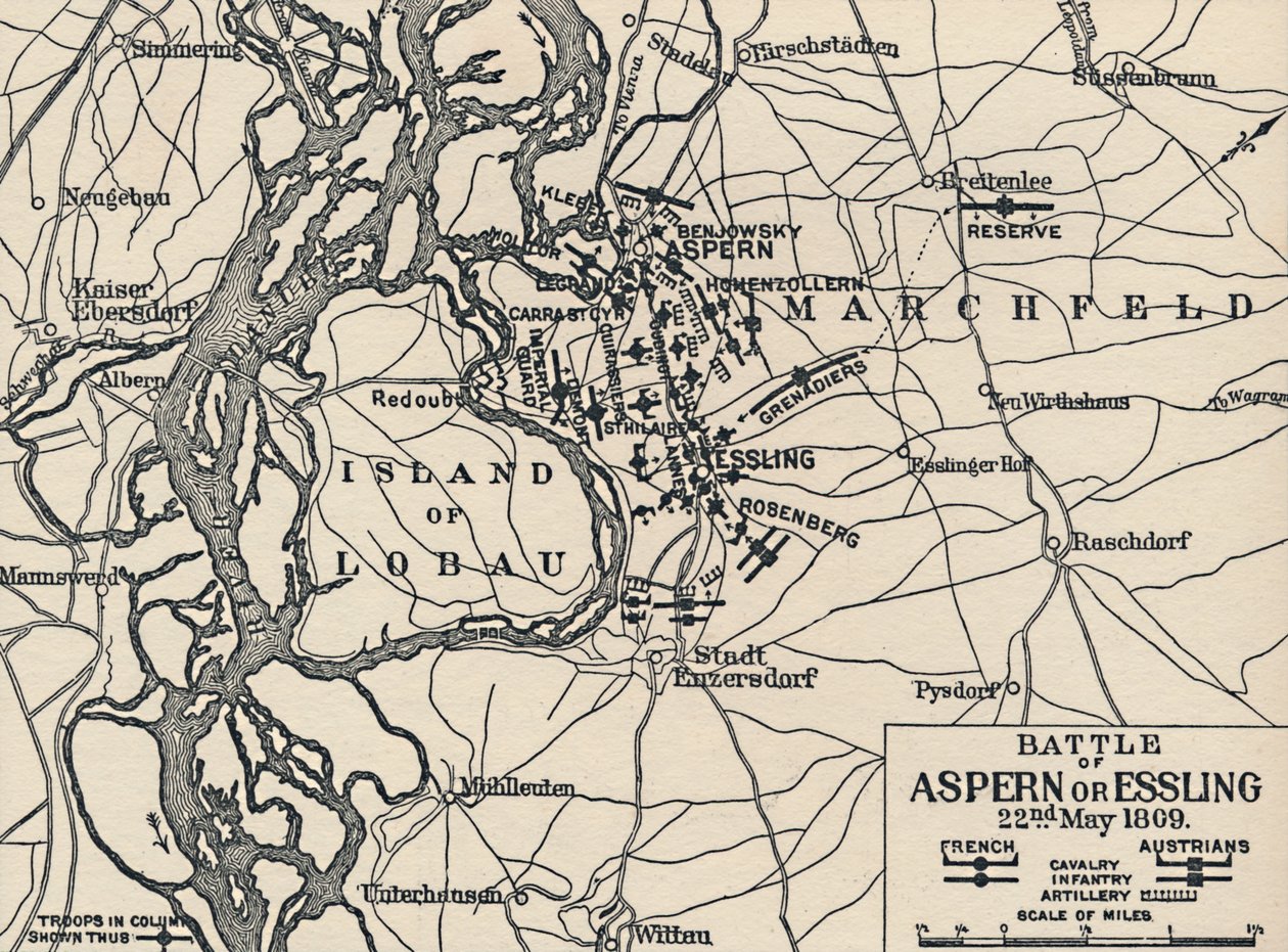 Battle of Aspern or Essling, 22nd May 1809 by Unbekannt