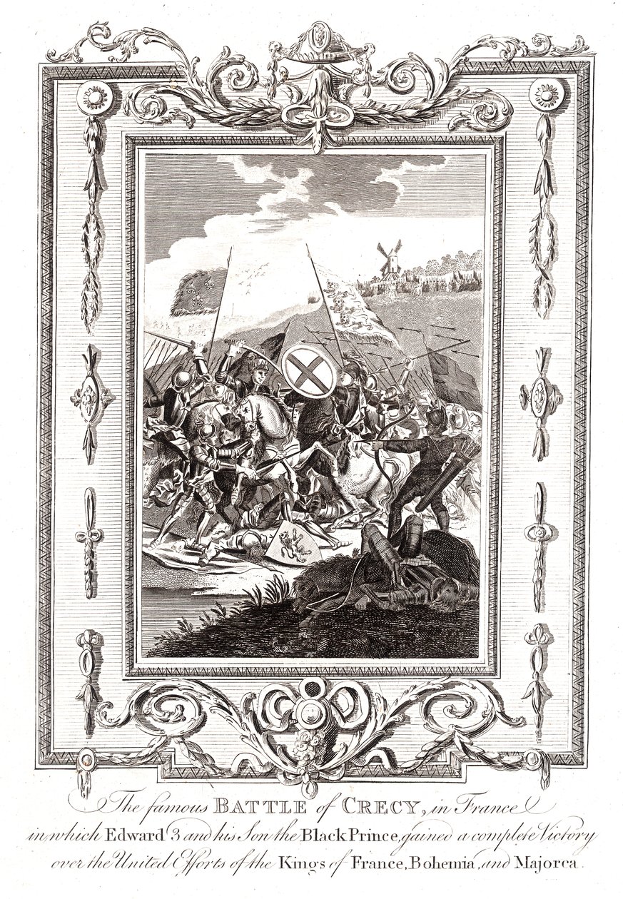 Battle of Crecy in France, 1346 by Unbekannt