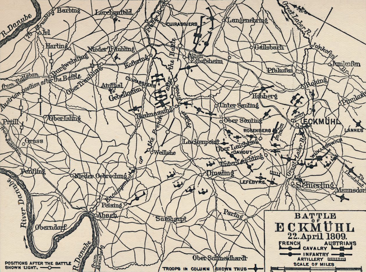 Battle of Eckmühl, 22 April 1809 by Unbekannt