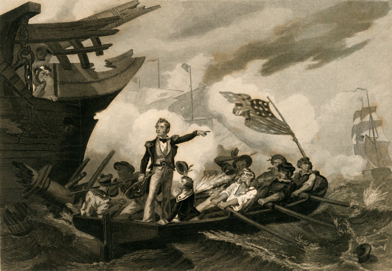 Battle of Lake Erie by Unbekannt