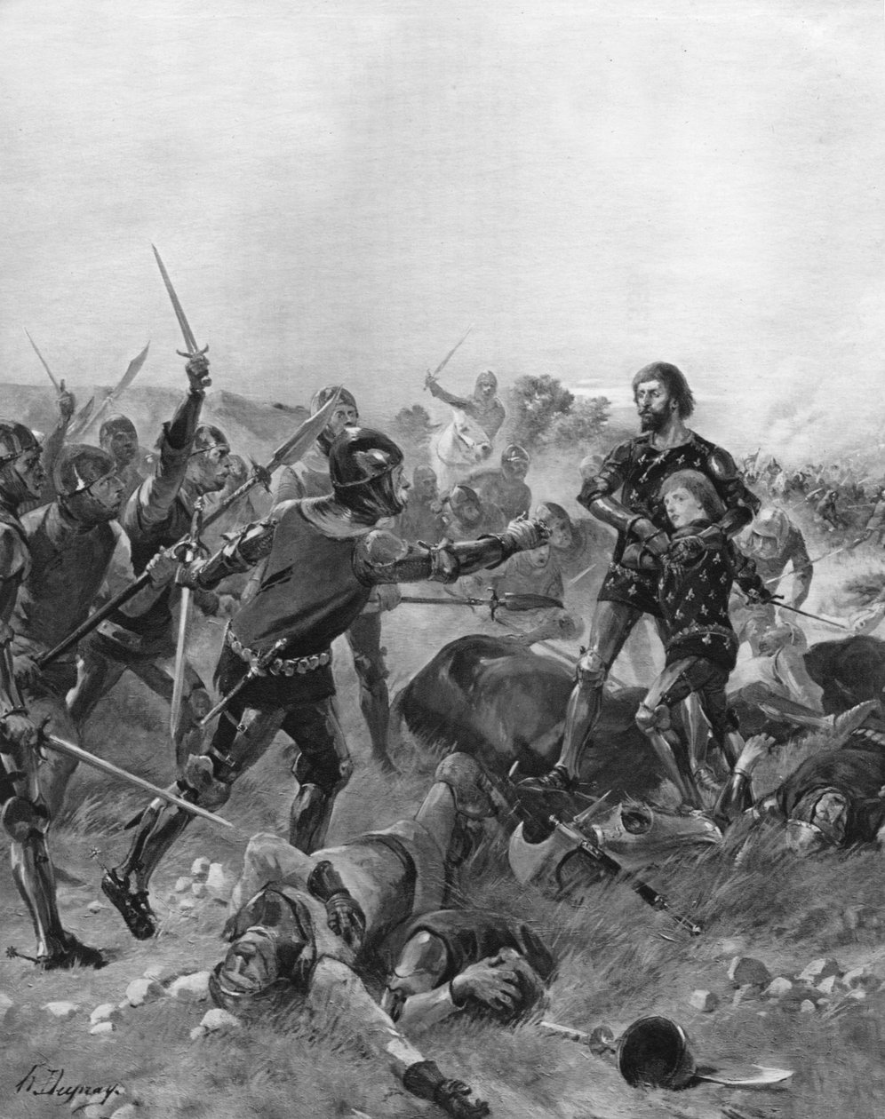 Battle of Poitiers, France by Unbekannt