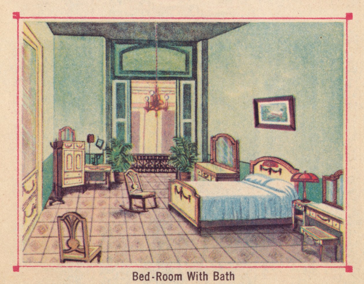 Bedroom With Bath - Hotel Florida - Havana - Cuba, c1910 by Unbekannt