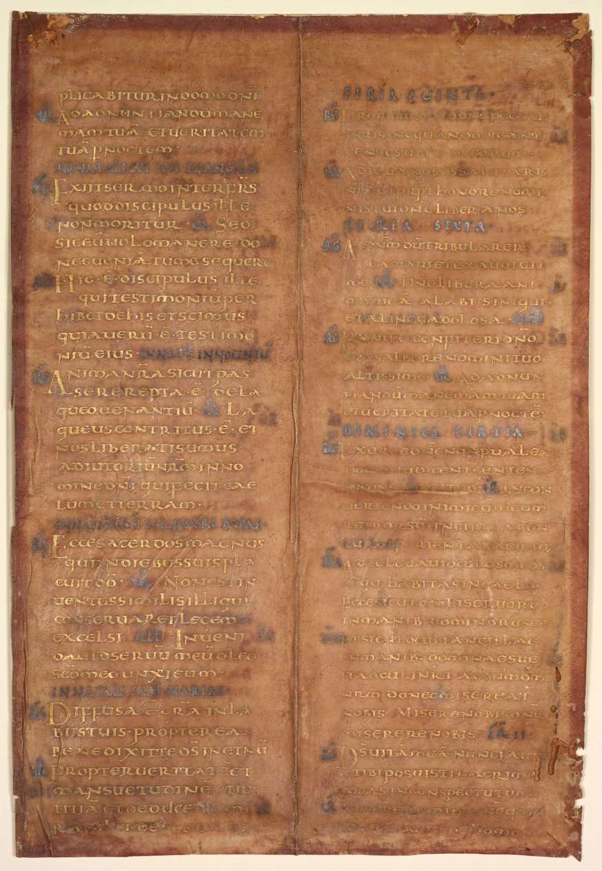 Bifolium Excised from a Carolingian Gradual by Unbekannt
