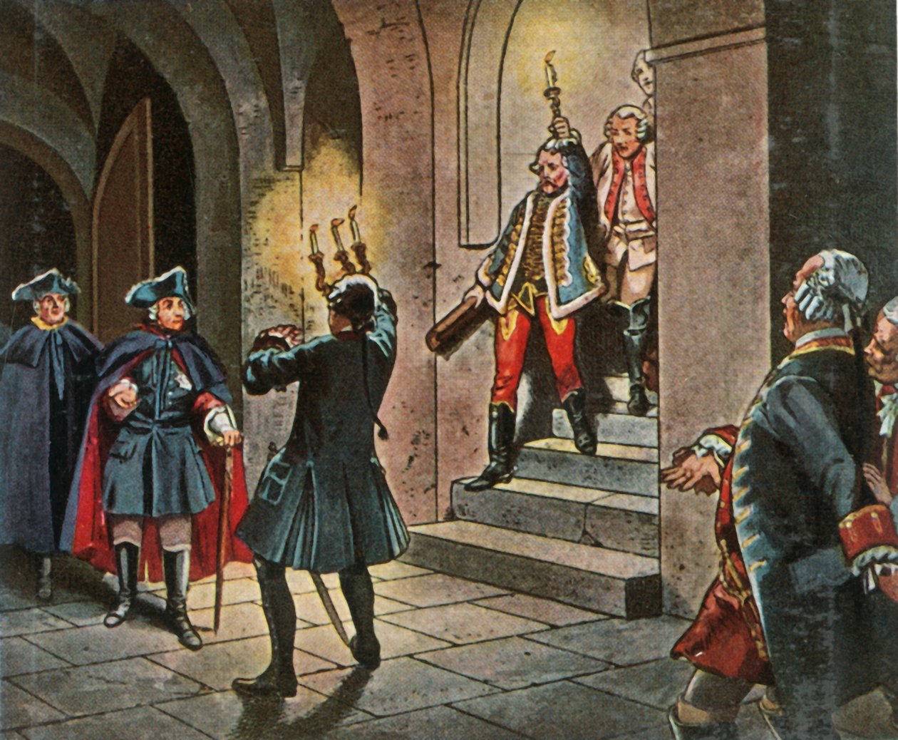 Friedrich the Great in Schloss Lissa, December 5, 1757 by Unbekannt