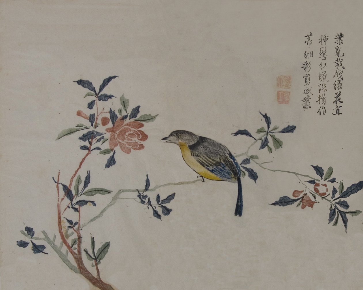 Bird on a Flowering Branch by Unbekannt