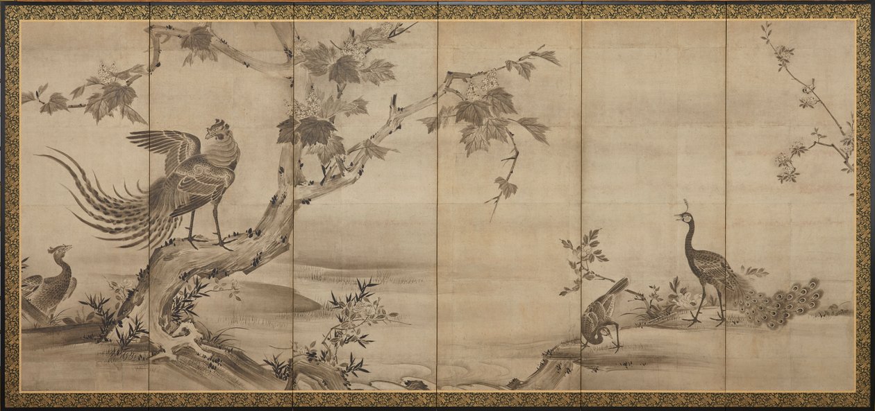 Birds, Flowers, and Trees: On the Back, Bamboo Trees by Unbekannt