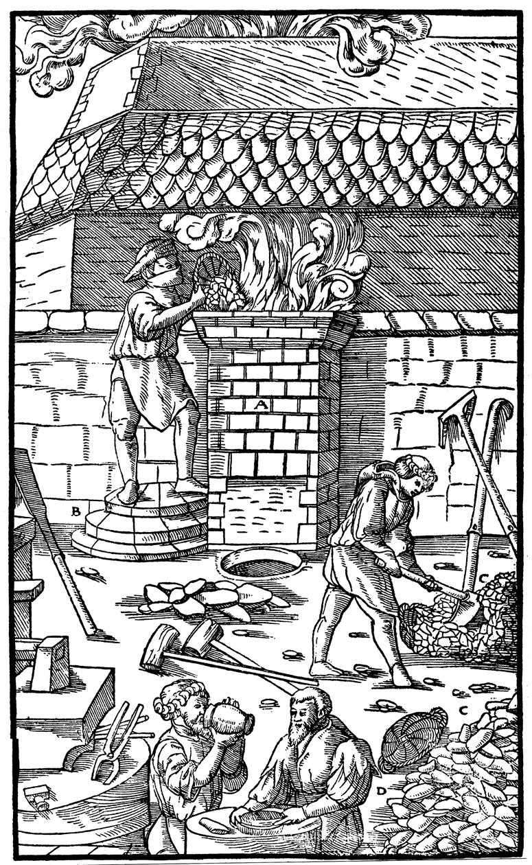 Blast furnace for smelting iron ore, 1556 by Unbekannt