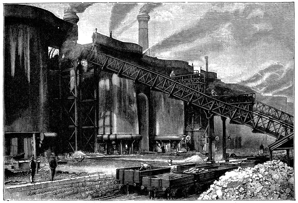 Blast furnaces, Barrow Hematite Iron and Steel Company, Barrow in Furness, Cumbria by Unbekannt