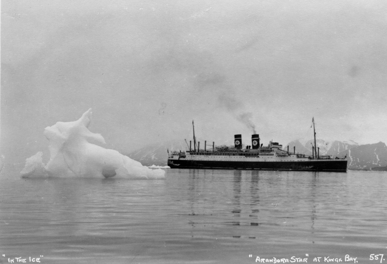 Blue Star Lines cruise ship SS Arandora Star, Kongsfjorden, Spitzbergen, Norway by Unbekannt