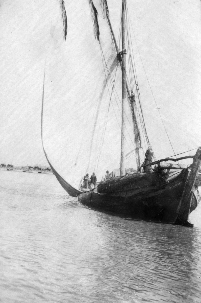 Boat Setting Sail on the River Tigris, Mesopotamia