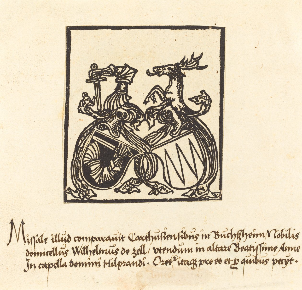 Bookplate of Wilhelm von Zell, in or after 1500 by Unbekannt