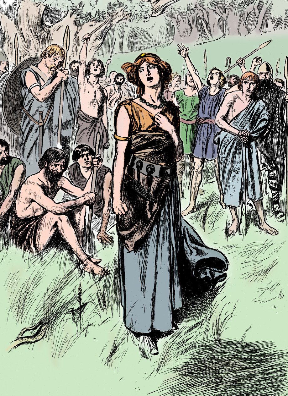 Boudicca Boadicea 1st century British queen of the Iceni, rallying her troops by Unbekannt