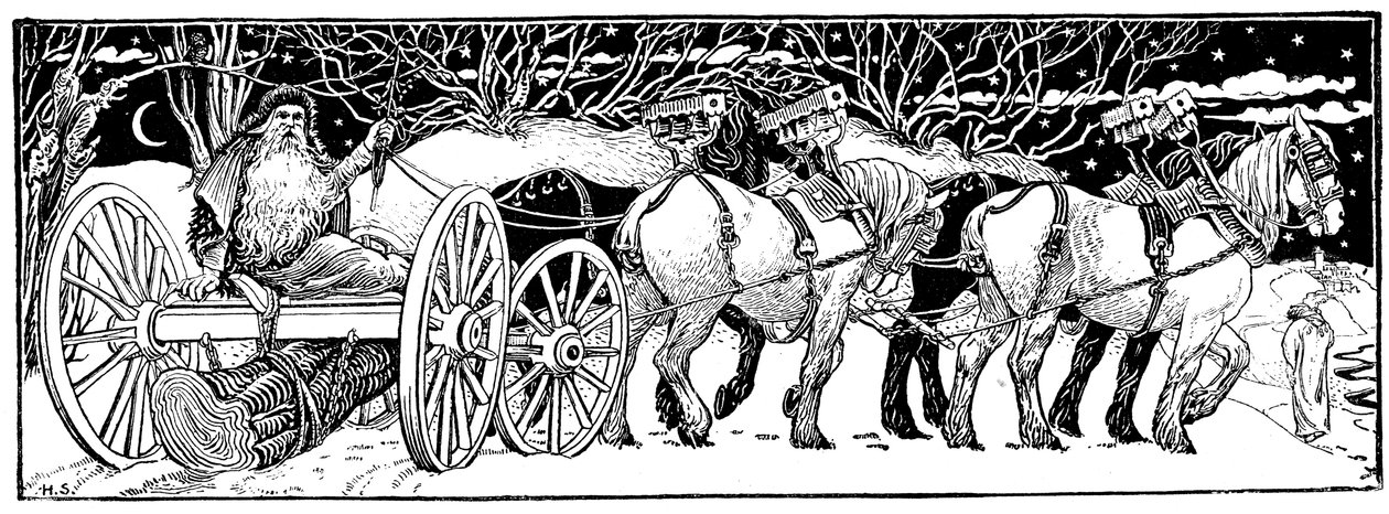 Bringing Home the Yule Log by Unbekannt