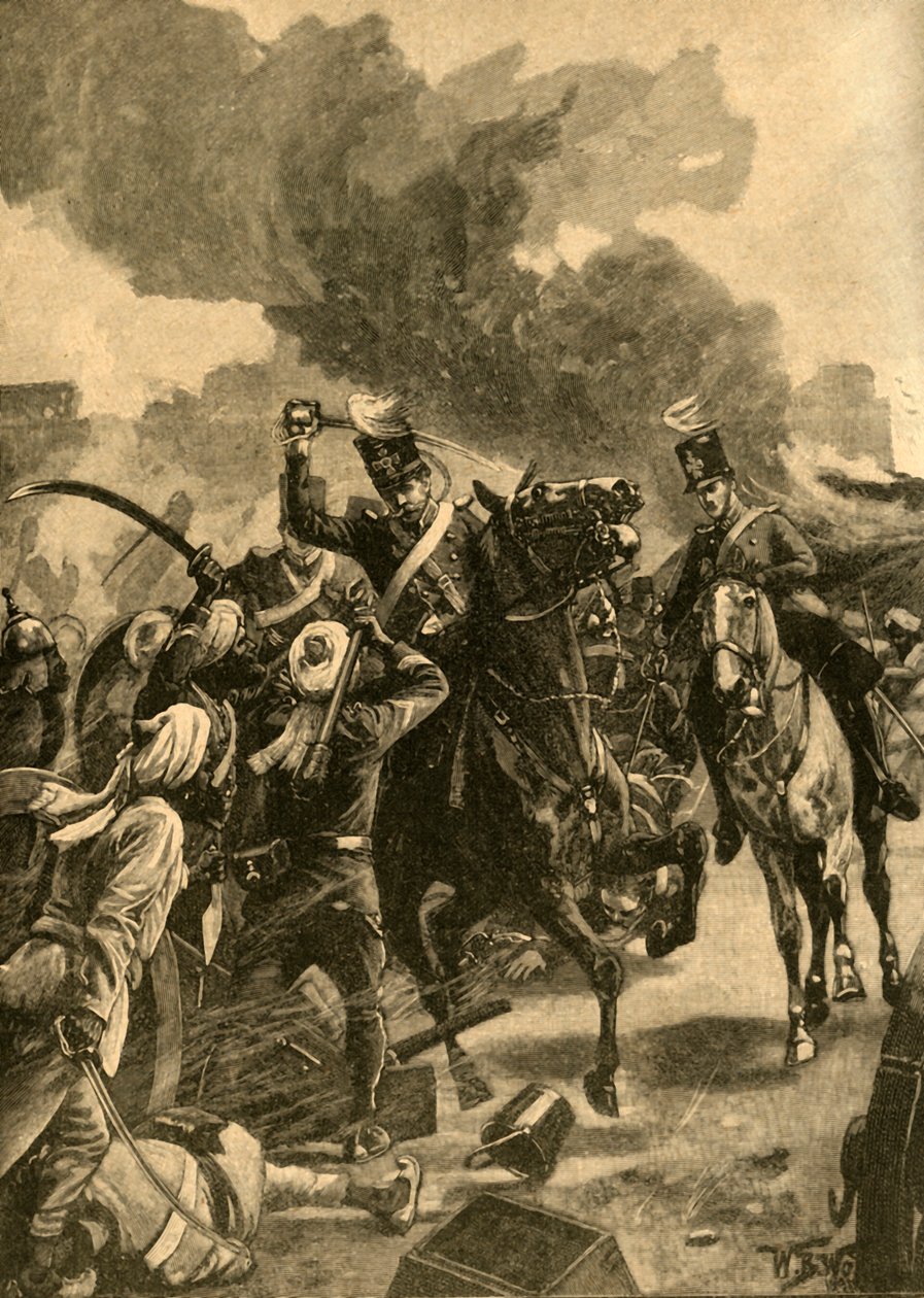 British General Joseph Thackwell at the Battle of Sobraon, Punjab, India by Unbekannt