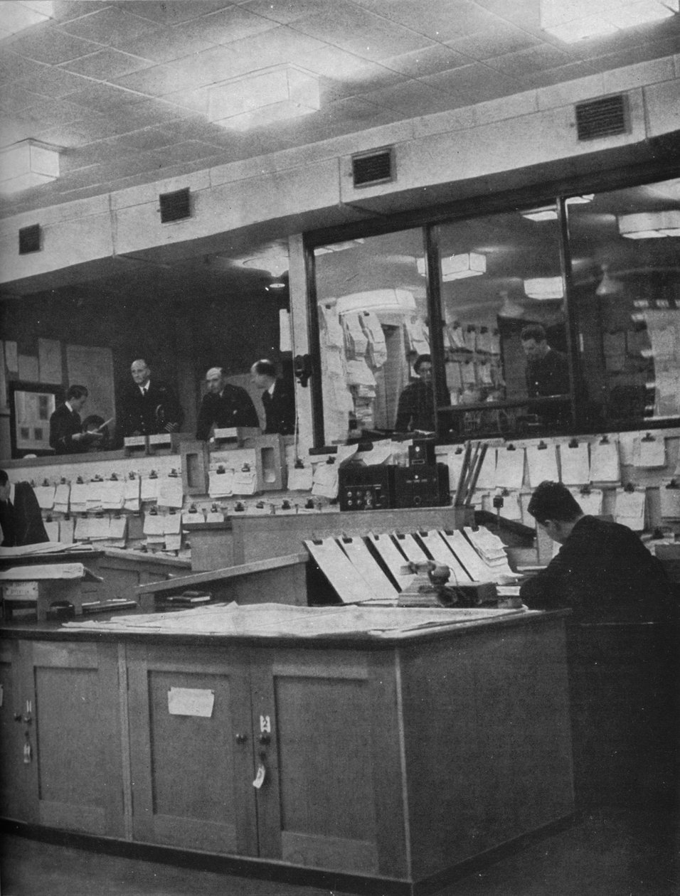 British Naval and Air Force officers working at Area Combined Headquarters, c1940 1943 by Unbekannt