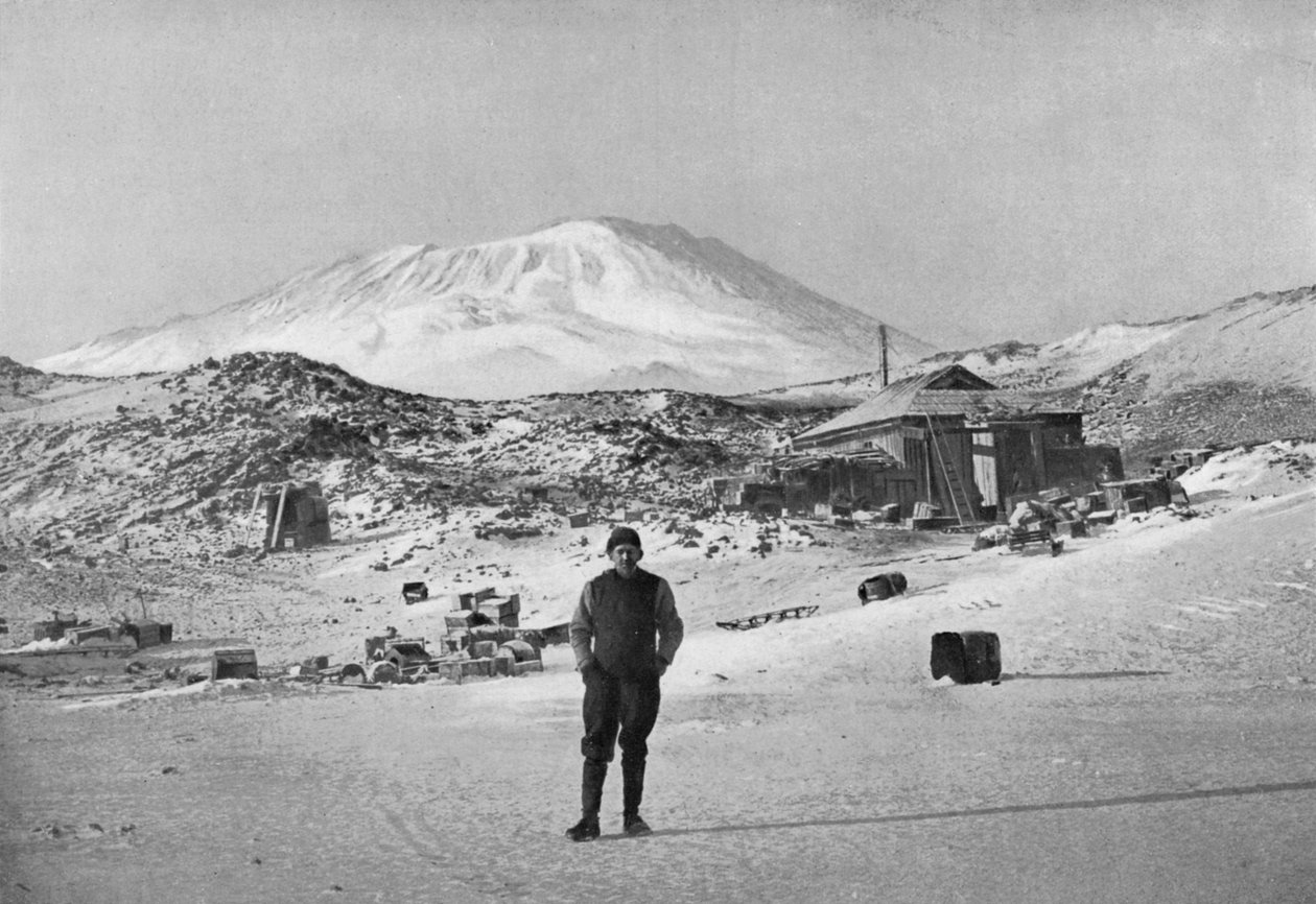 British Explorer Ernest Shackleton at the Cape Royds Base Camp, Antarctica by Unbekannt