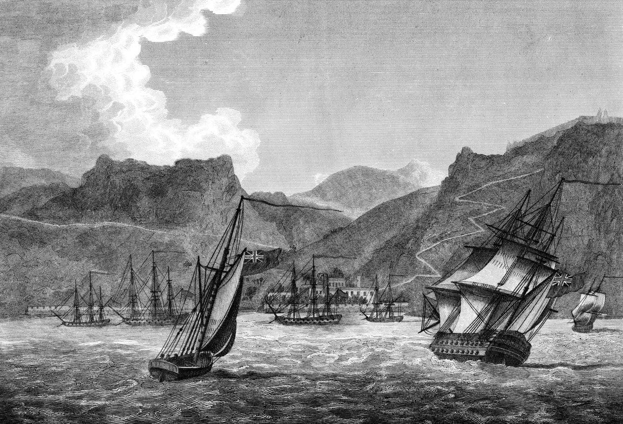 British shipping off St Helena by Unbekannt