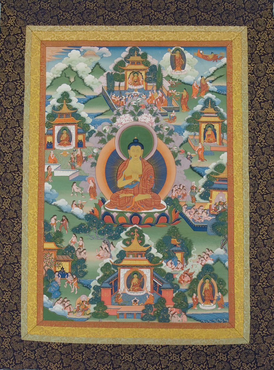 Buddha Seated on a Lotus Pedestal, 19th century by Unbekannt