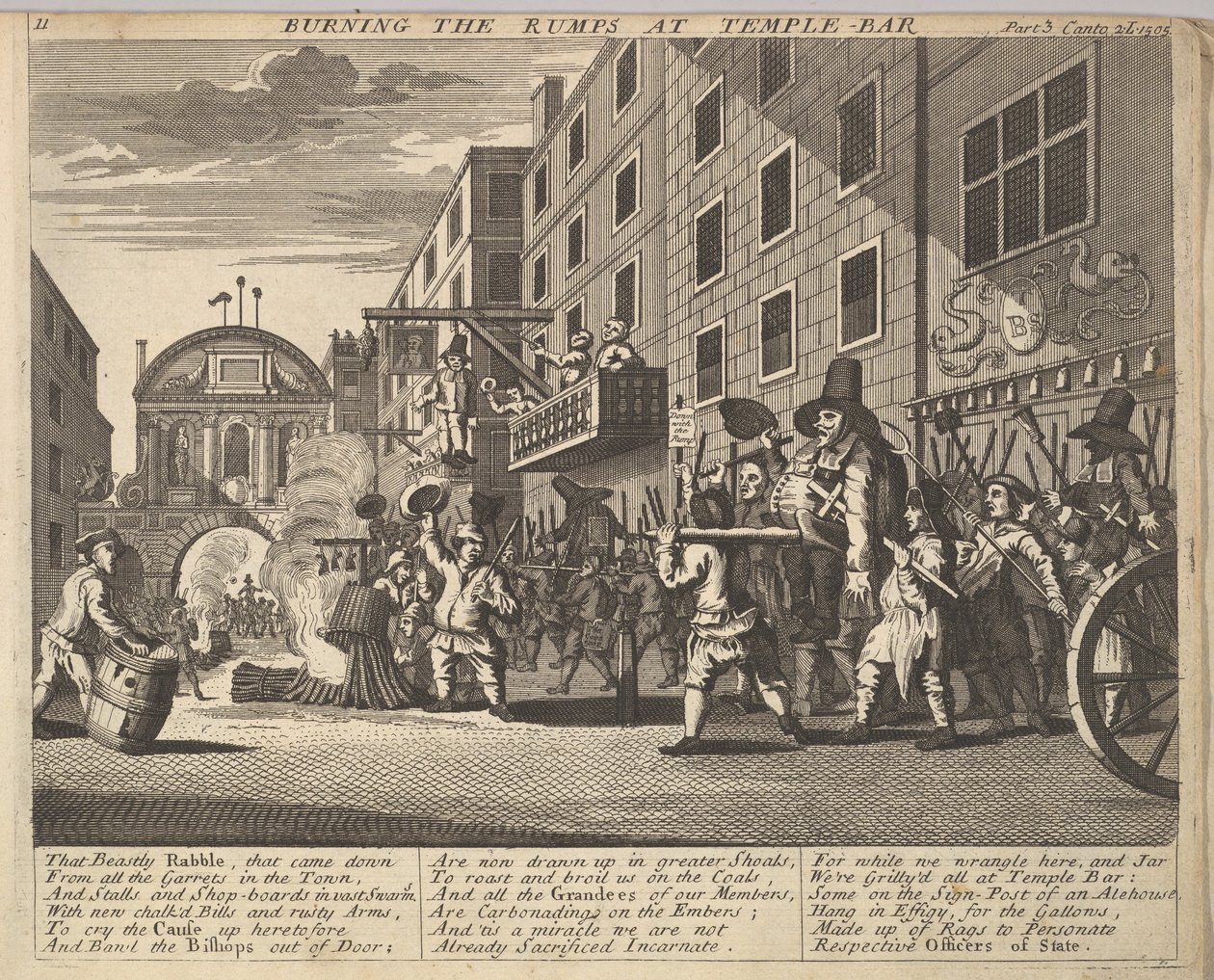 Burning the Rumps at Temple Bar Plate 11: Illustrations to Samuel Butler