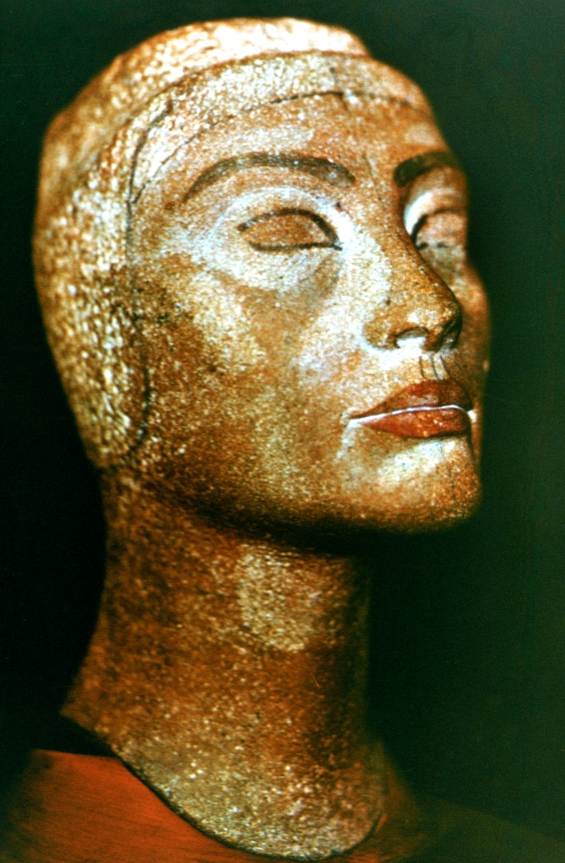Bust of Nefertiti, queen and wife of the Ancient Egyptian Pharaoh Akhenaten Amenhotep IV by Unbekannt