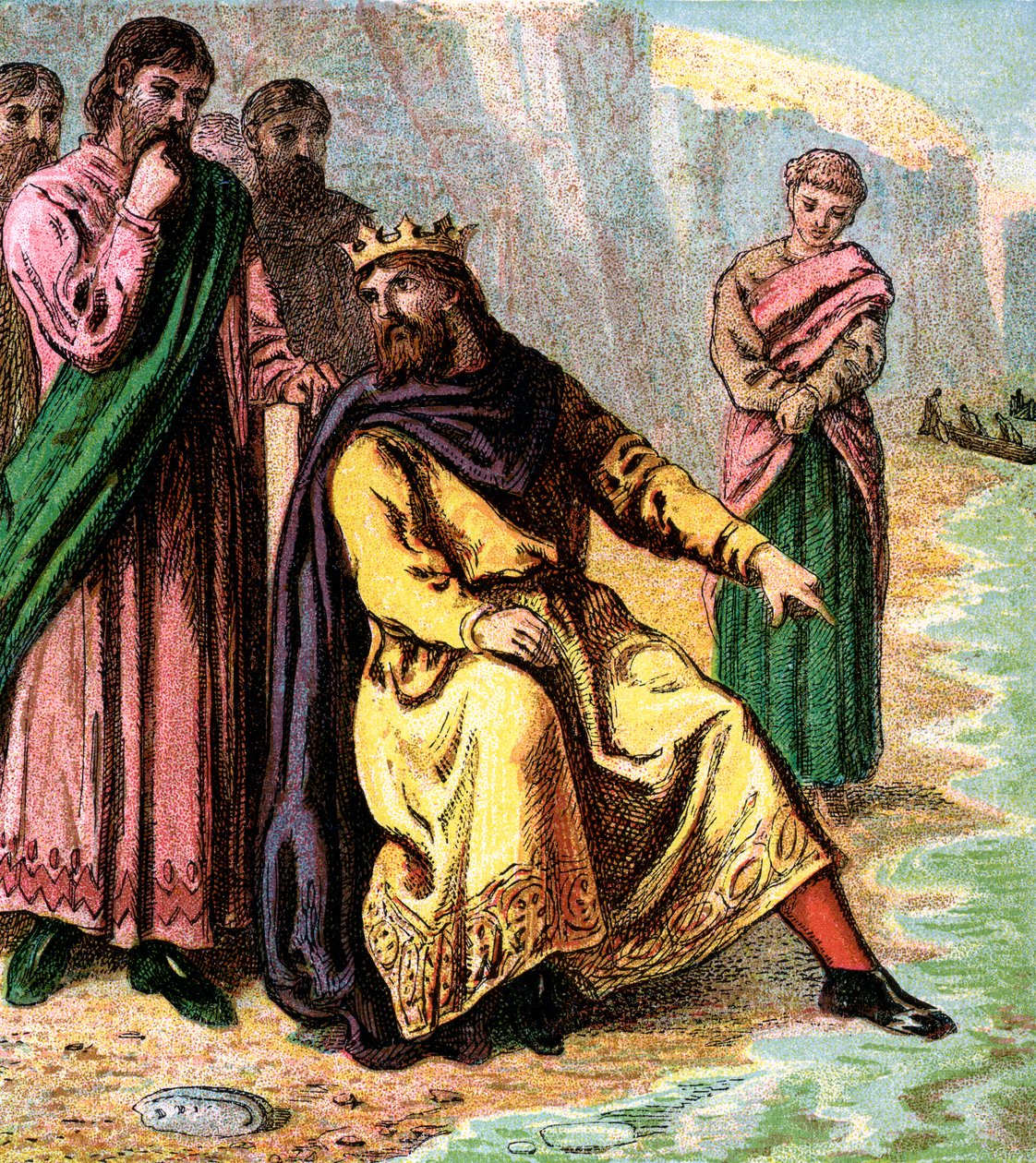 Canute And His Courtiers, 11th century by Unbekannt