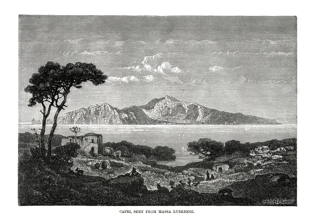 Capri Seen from Massa Lubrense, Italy by Unbekannt