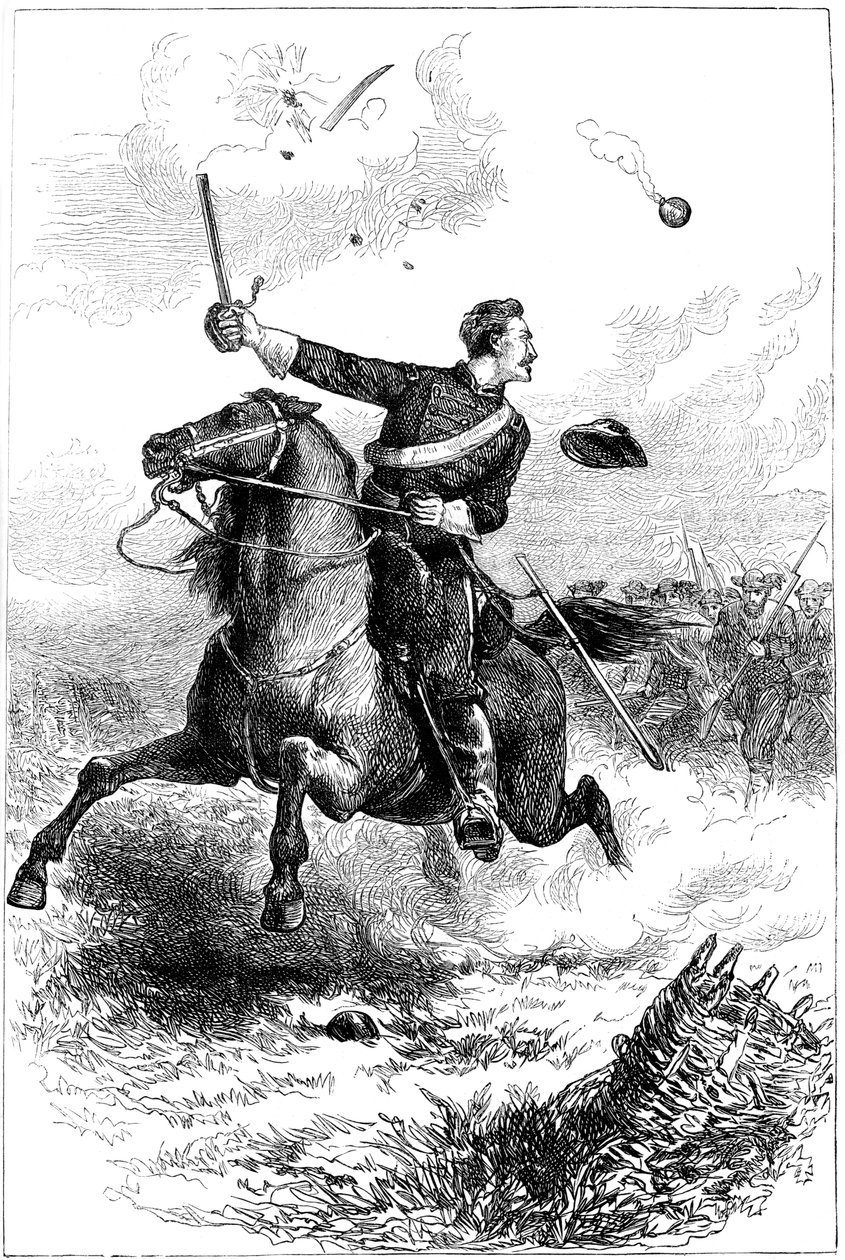 Captain Northrop leading the attack at Knoxville, Tennessee, American Civil War by Unbekannt