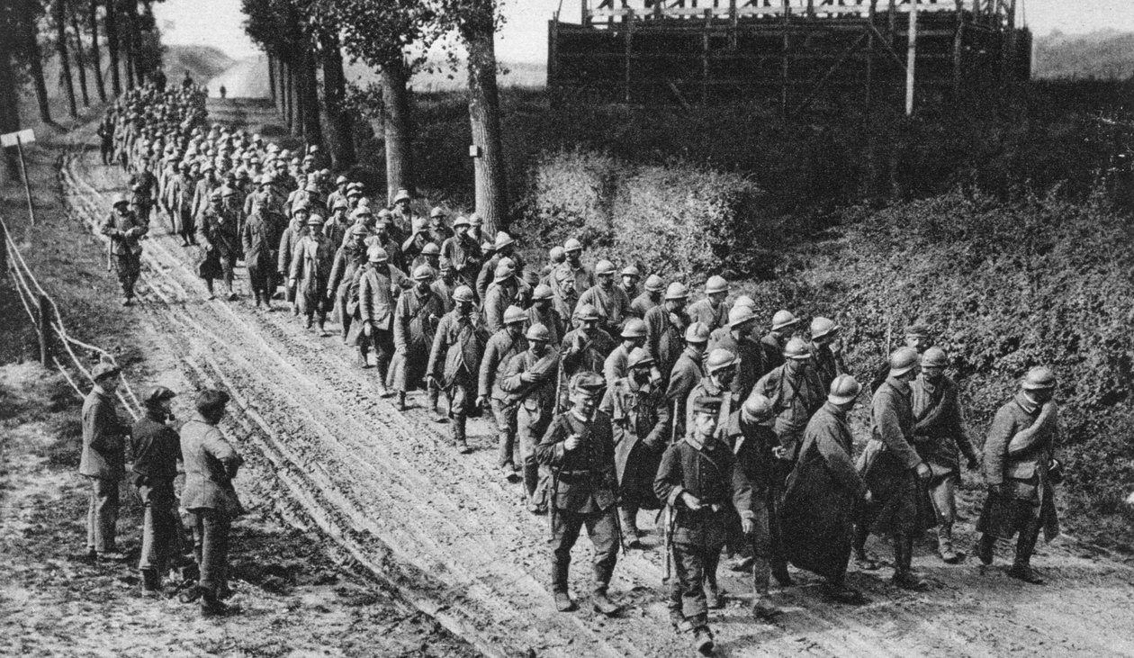 Captured French soldiers, the Somme, France, World War I, 1917 by Unbekannt