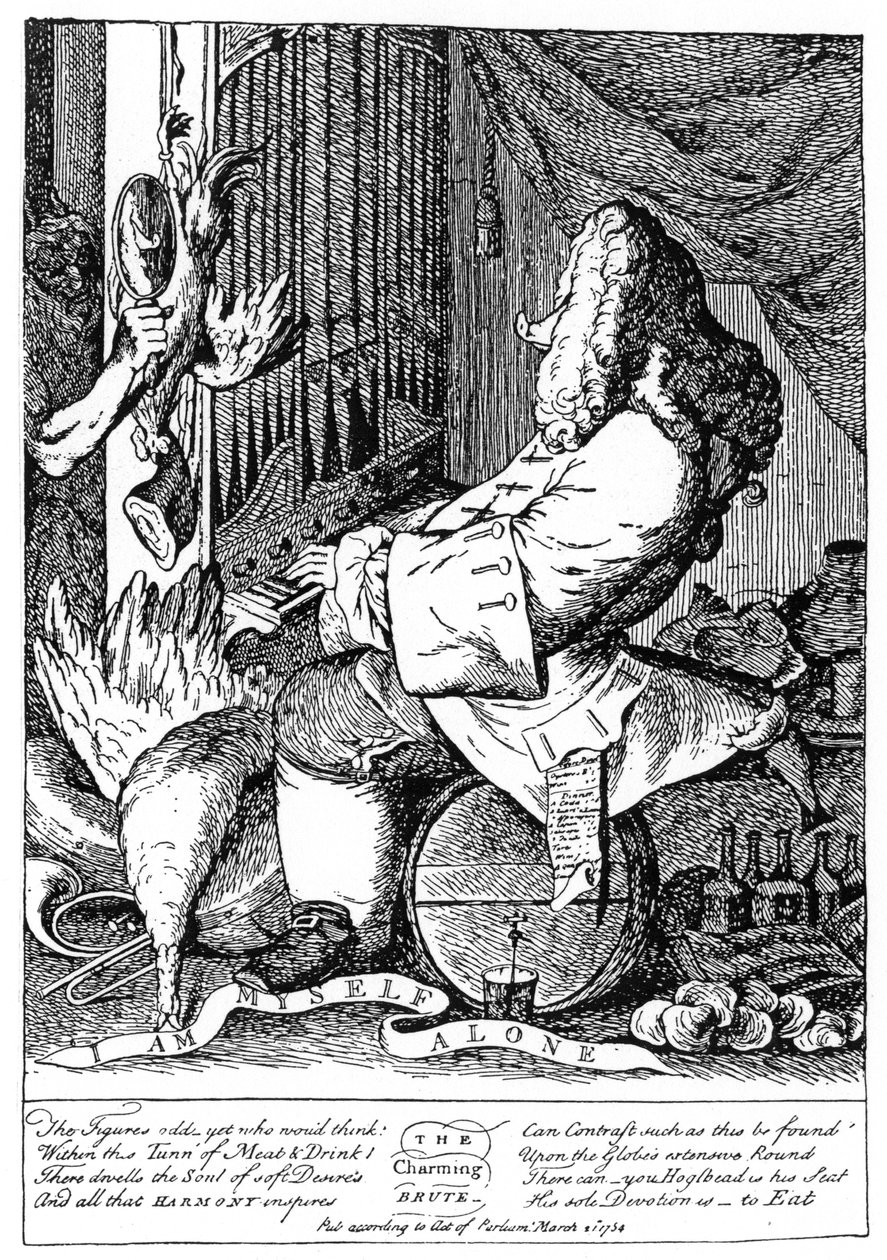 Caricature of George Frideric Handel, 1754 by Unbekannt