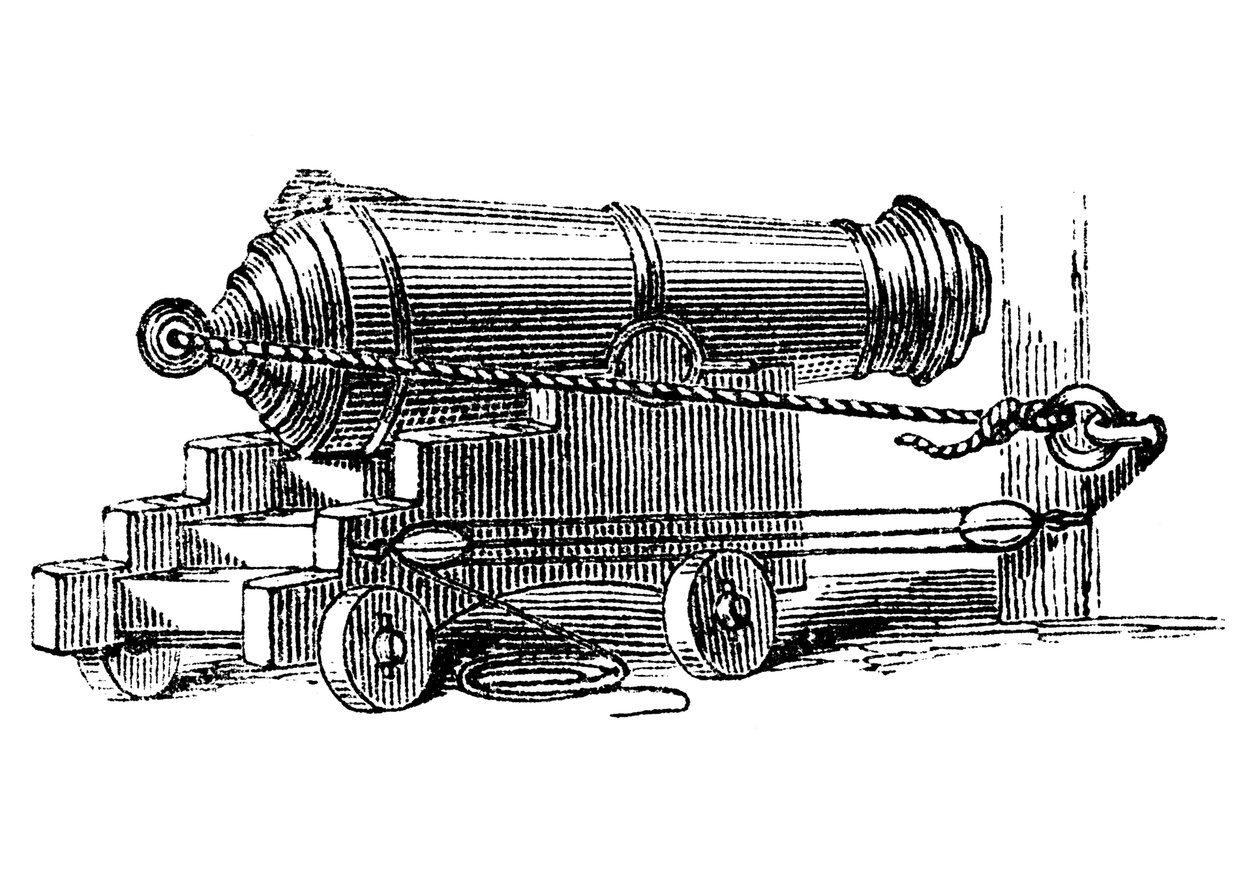 Carronade, Short Piece of Naval Ordnance with Large Calibre Chamber, Like a Mortar, c1884 by Unbekannt