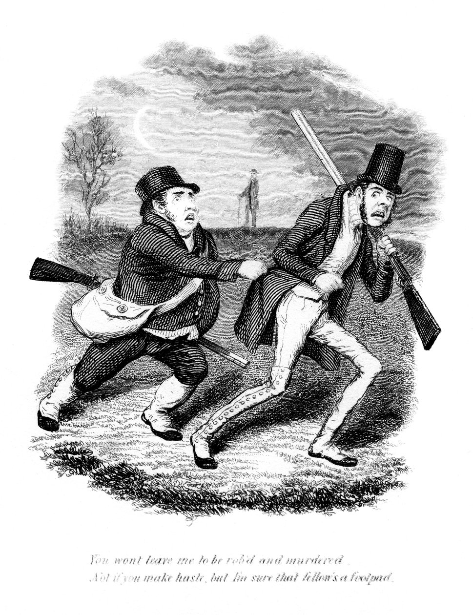 Cartoon Showing Hunters or Poachers, 19th Century by Unbekannt